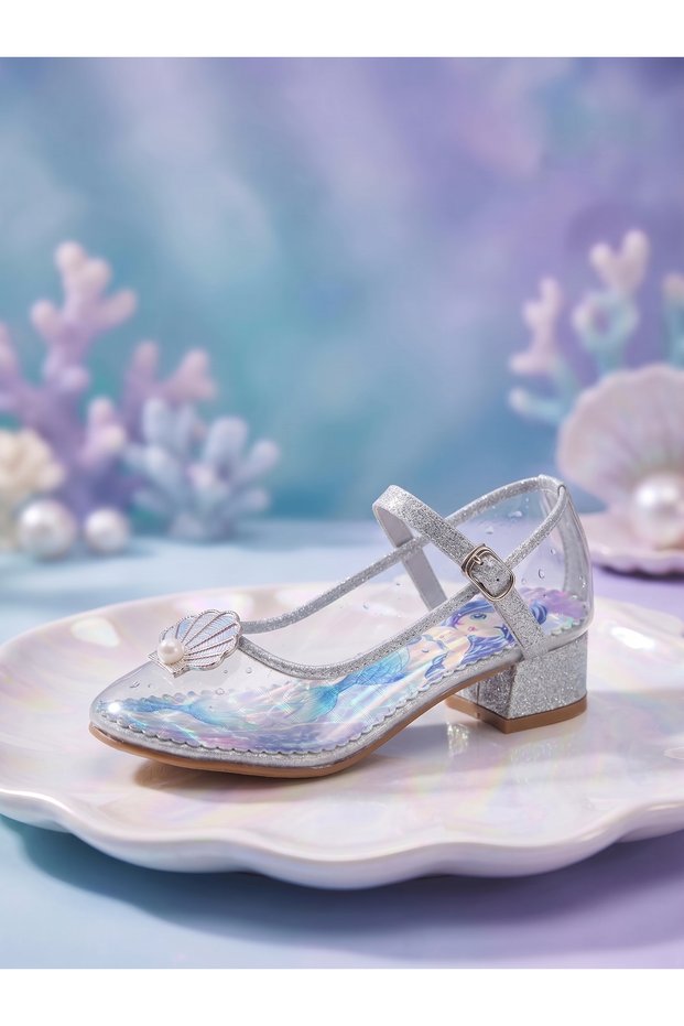 Girl's Orthopedic Coral Stone Detailed Evening Dress Wedding Daily Comfortable Summer Ballerina Shoes