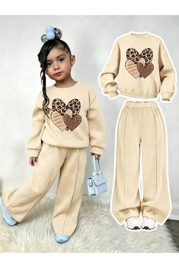 Çimalı Children's Wide-Legged Top and Bottom Set Cotton