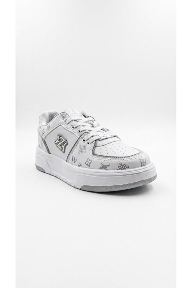 White-silver women's sports shoes 024.2995