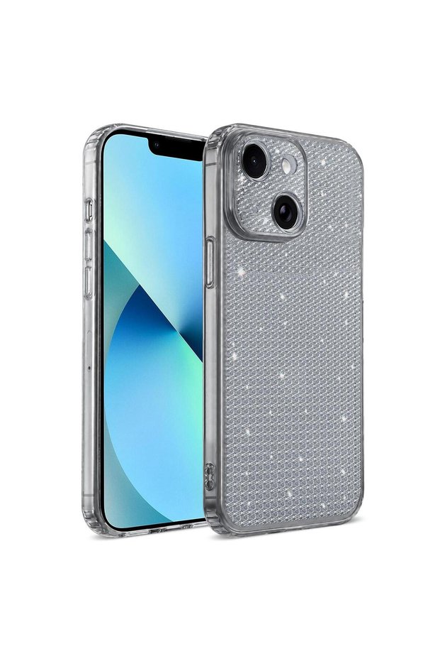 Compatible with iPhone 13 and 14 - Crystal Flex Transparent Silicone Glittery Look Flashy Case