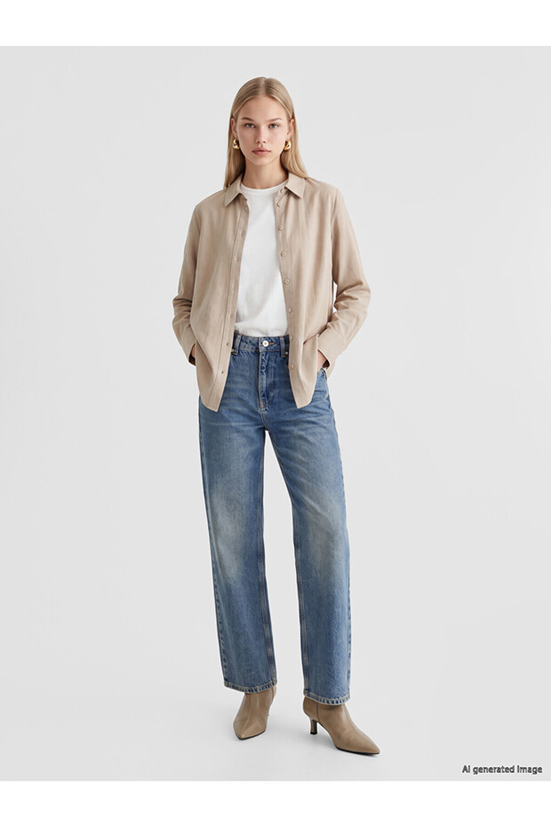 Ozmarka New Season Indigo Straight Fit Women's Jean Trousers