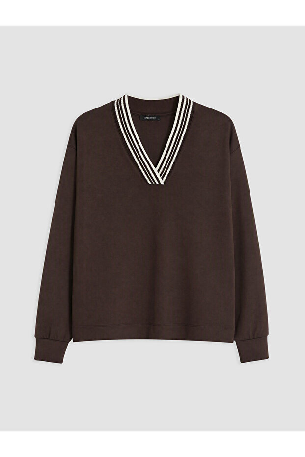Brown Oversize Soft Touch Women's Sweatshirt