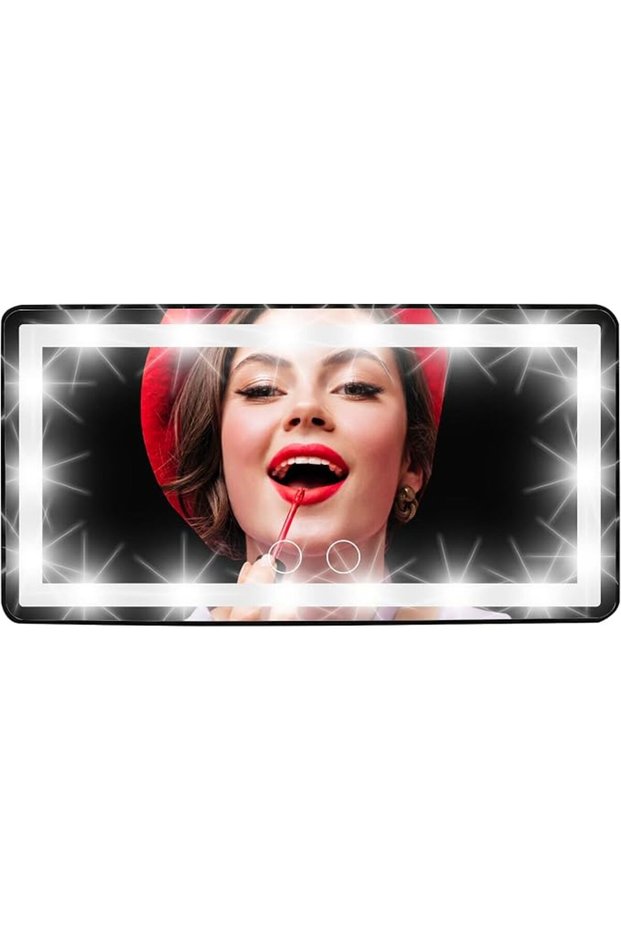 مرآة إضاءة LED قابلة لإعادة الشحن لجميع السيارات (أبيض) (أسود)