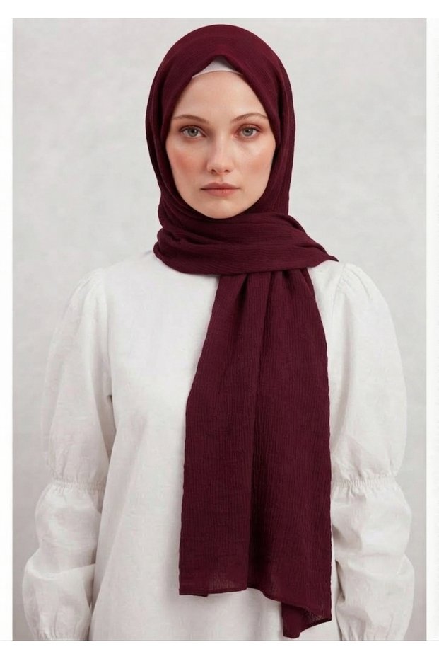 Krınkıl Shawl Breathable, Flexible and Easy to Shape Lightweight Design Silky Fabric Made of Cocoon Cotton 90 X 195