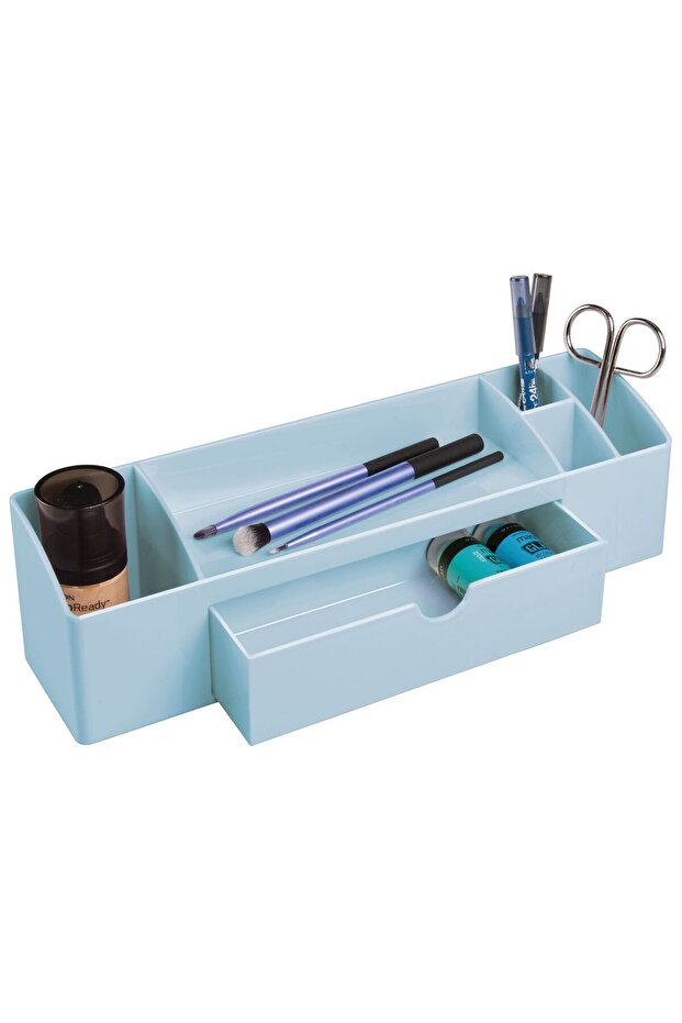 Cosmetic, Makeup Organizer with Drawers Blue 30X12X9Cm