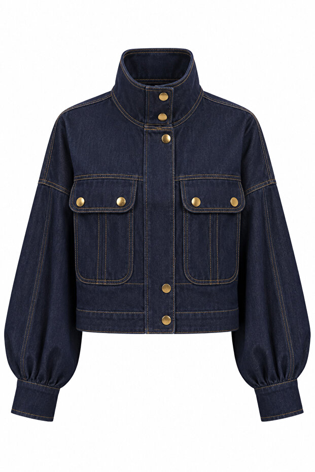 Gold Buttoned Denim Jacket