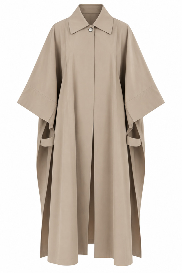 Light Camel Cape Trench Coat