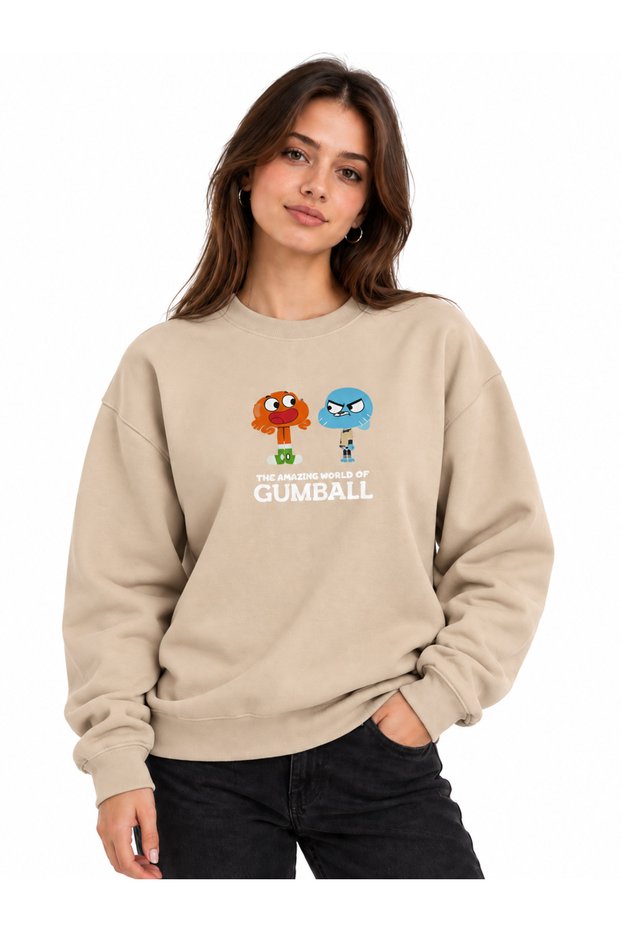 Unisex Crew Neck Minimal Patterned Sweatshirt Comfortable Fit Modern Daily Wear