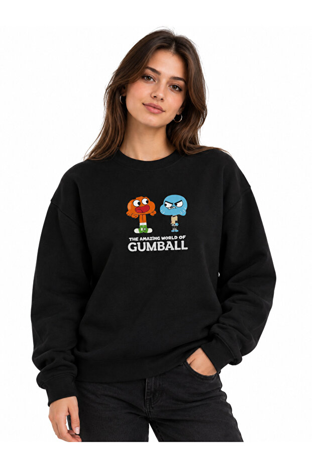 Unisex Crew Neck Minimal Patterned Sweatshirt Comfortable Fit Modern Daily Wear