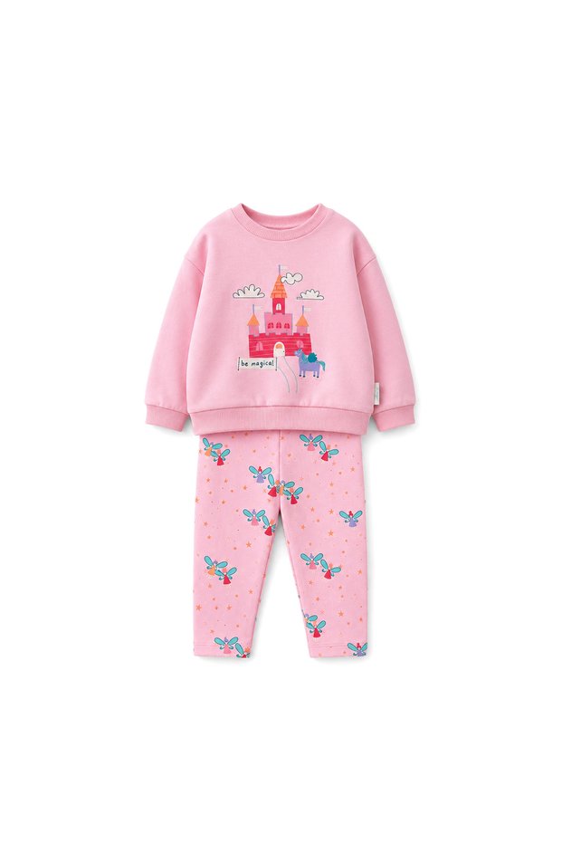 Baby Girl and Child Printed Sweatshirt and Leggings Two-Piece Set
