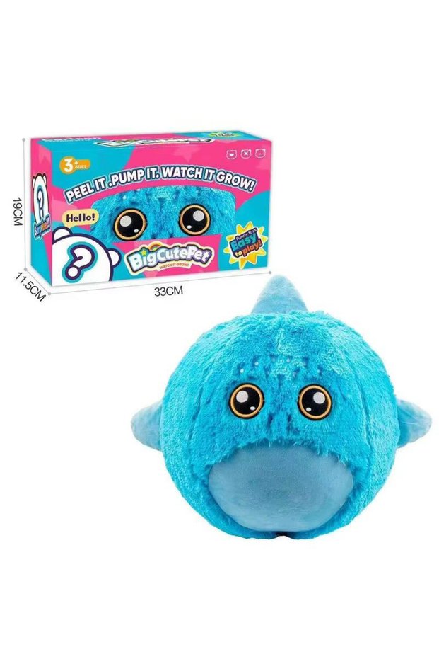 Surprise Growing Plush Ball 50 cm – Inflatable Furry Giant Shark Big Cute Pet Children's Toy