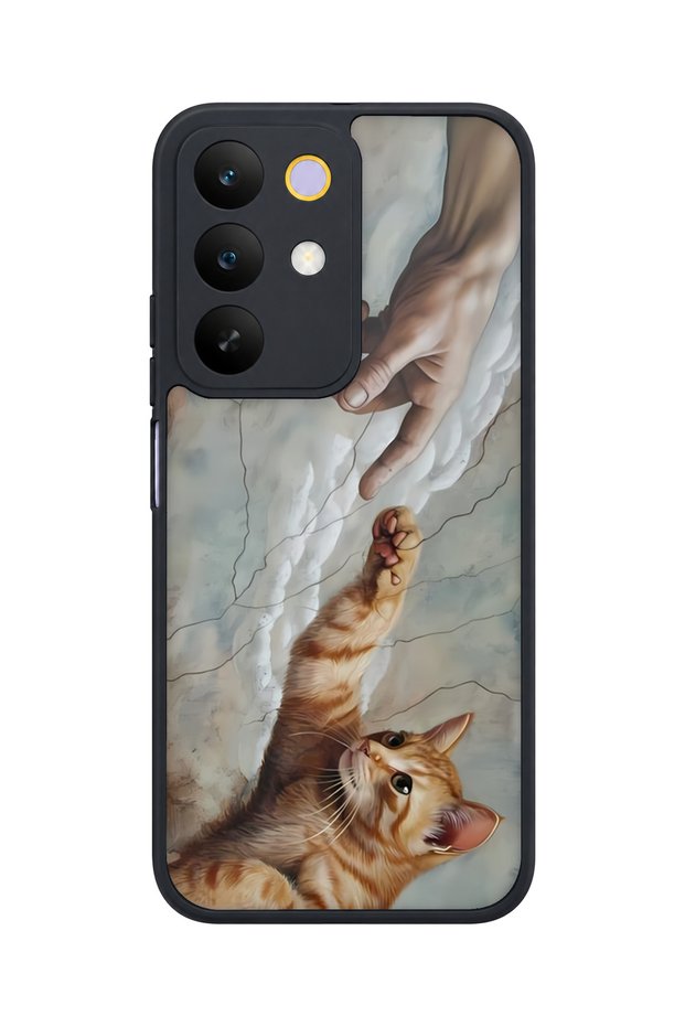C85 5g Compatible Orange Cat Patterned Camera Protected Shockproof Case