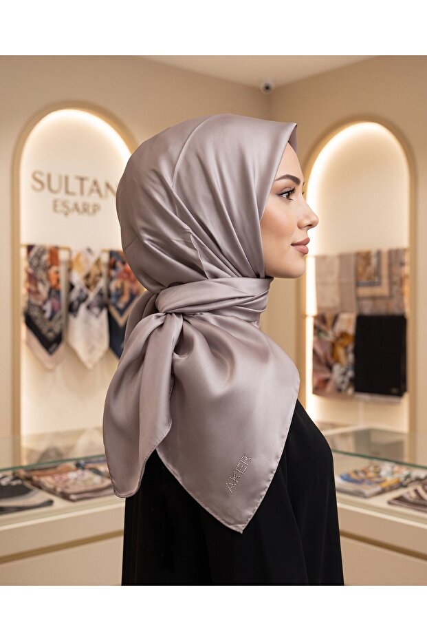 Crystal Scarf - Solid Color - with Stone Embellishment Logo - 992A - Light Pink