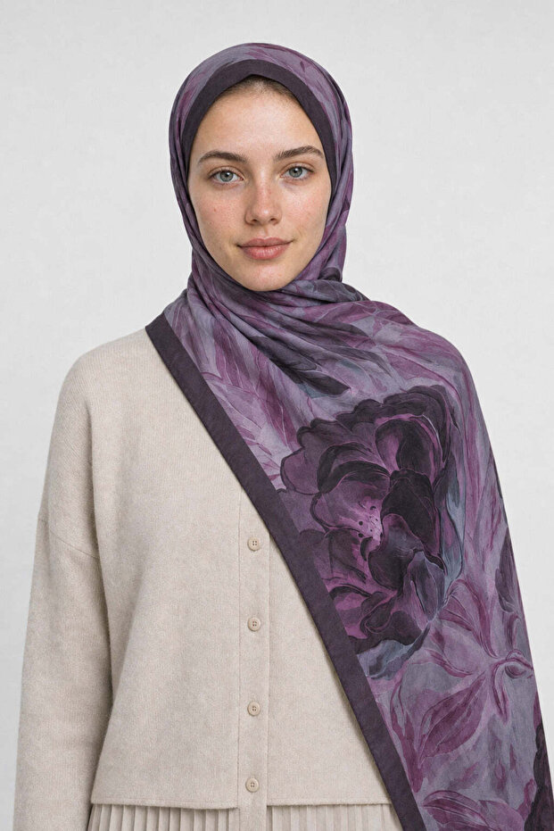 Mauve Desen Neo Crash Shawl
