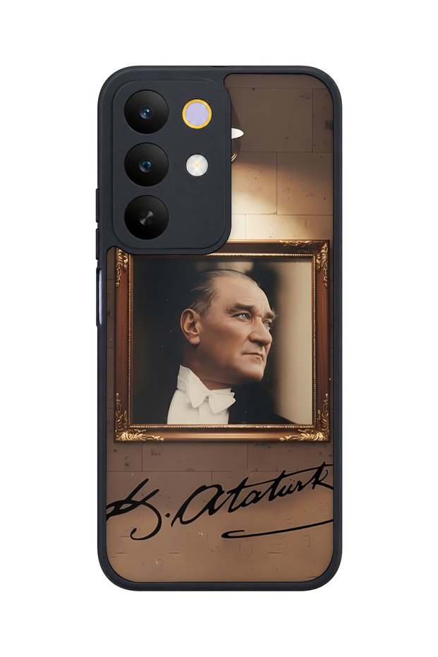 C85 5g Compatible Ataturk Portrait Patterned Camera Protected Shockproof Case