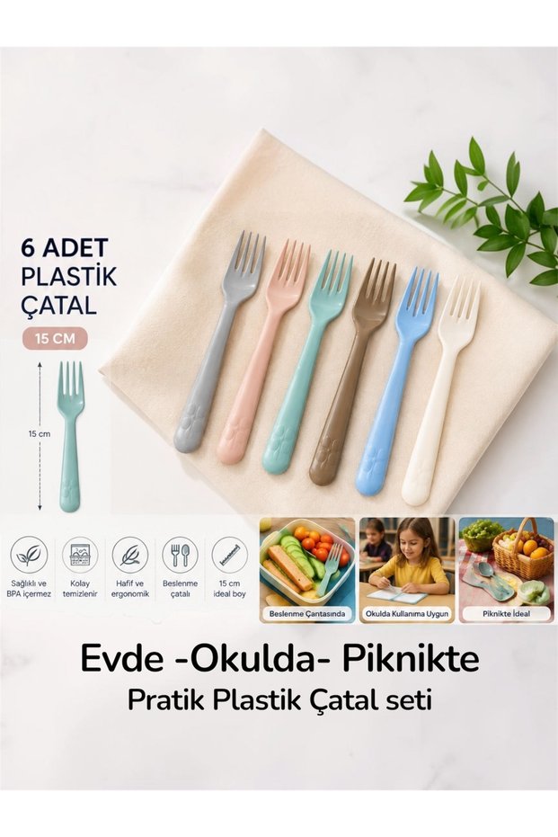 6-Piece Lunchbox Cutlery Set - Children's Cutlery, Plastic Cutlery - Children's Cutlery Set
