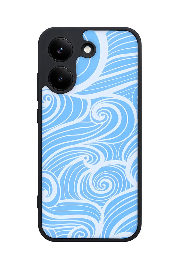 X8 Pro Compatible Blue Wave Pattern Camera Protected Shockproof Case