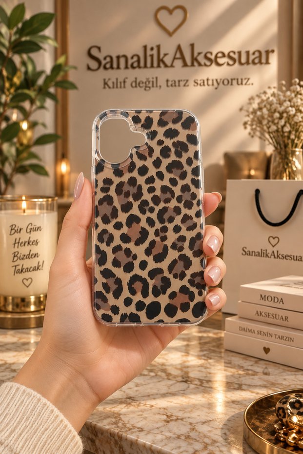 Elegant Phone Case with Leopard Pattern, Compatible with iPhone 16