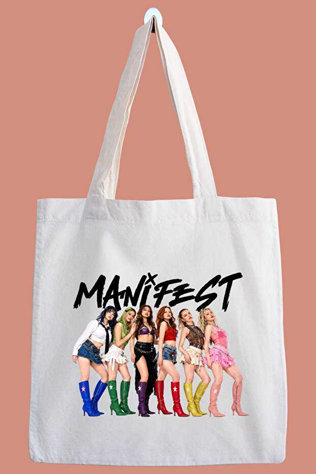 Manifest Printed Cloth Bag 35X40 cm Waterproof Fabric Shoulder Bag