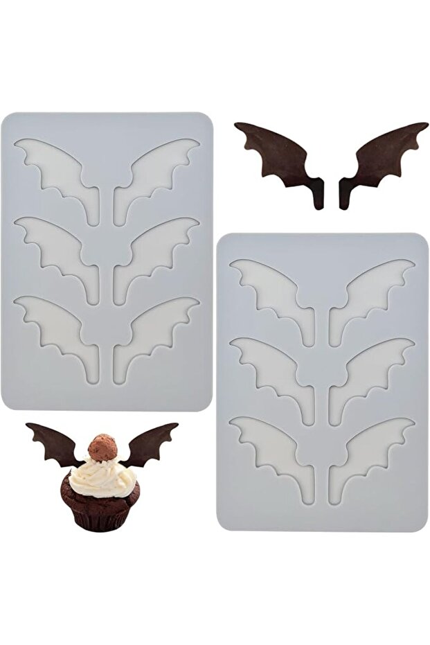 2 PACK Bat Wing Silicone Molds, Cake Mold, 3D Chocolate Molds, Halloween Baking Molds for Sugar Craf