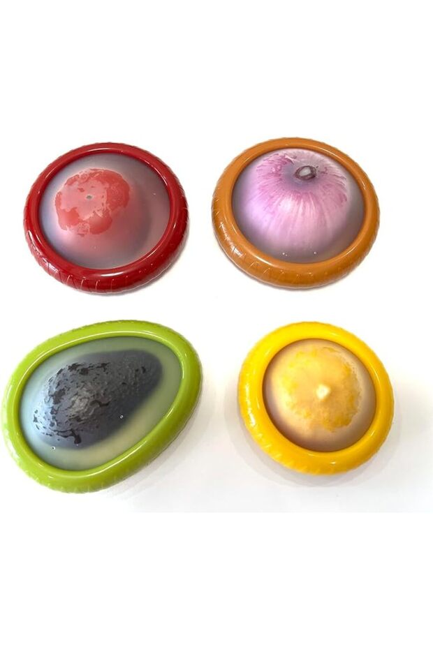 4pcs Silicone Fruit Storage Containers Sealed Fruit and Vegetable Storage Box Fresh Preservat