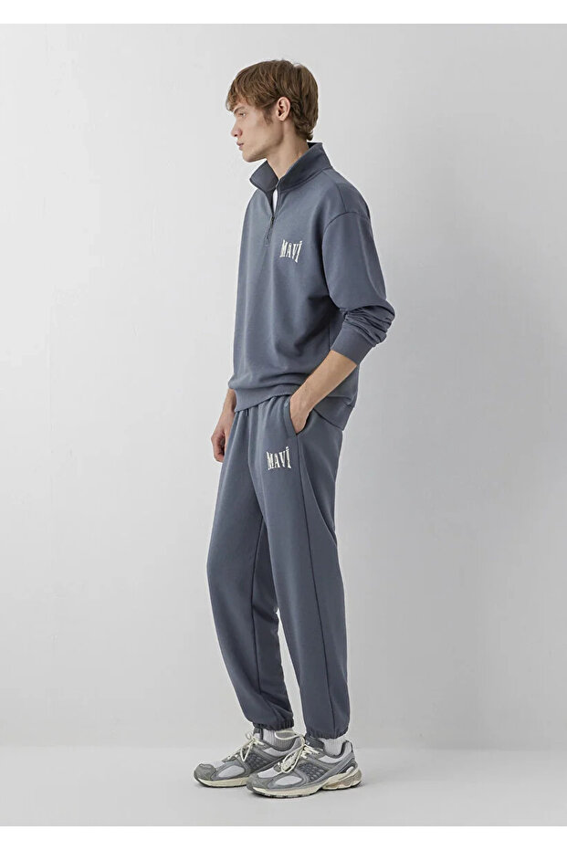 M0010618 Logo Printed Men's Sweatpants Gray