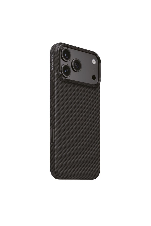 iPhone 18 Pro & 17 Pro Compatible Kevlar Case Titan Aramid Fiber Carbon Magsafe Cover - Black Robin Dark Cherry
