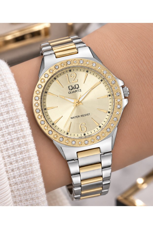 Women's Wristwatch Silver-Gold Color Zircon Stone Casual and Stylish Combination Gift Boxed