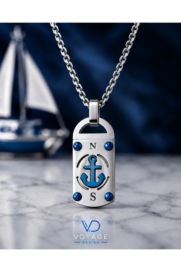 Stainless Steel Sailor Marine Design Anchor Necklace