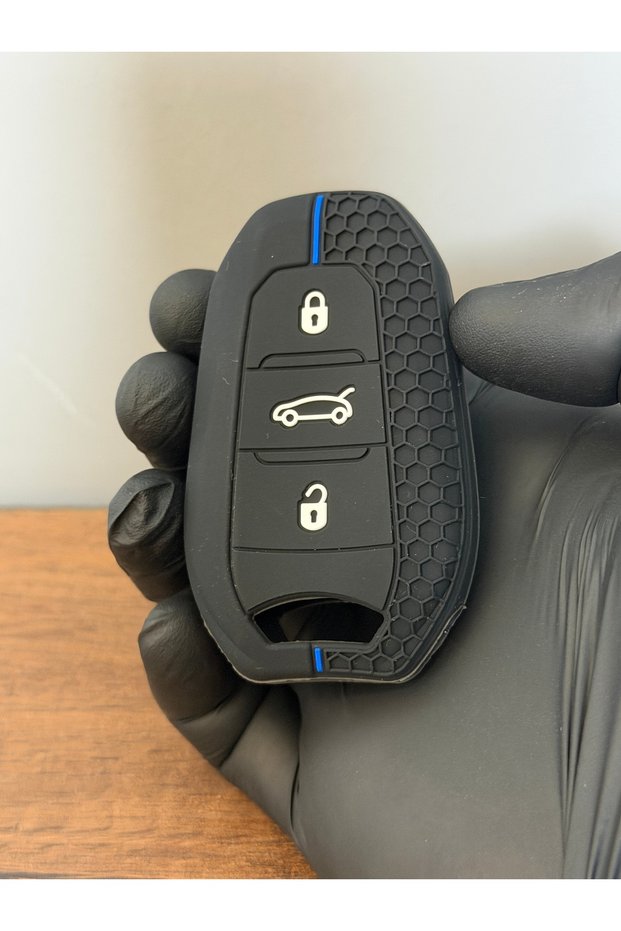 Peugeot(208-508-3008-5008) Citroen (Berllingo- C Elysee) Opel 3-Button Honeycomb Pattern Key Remote Control Protection Case Black Blue