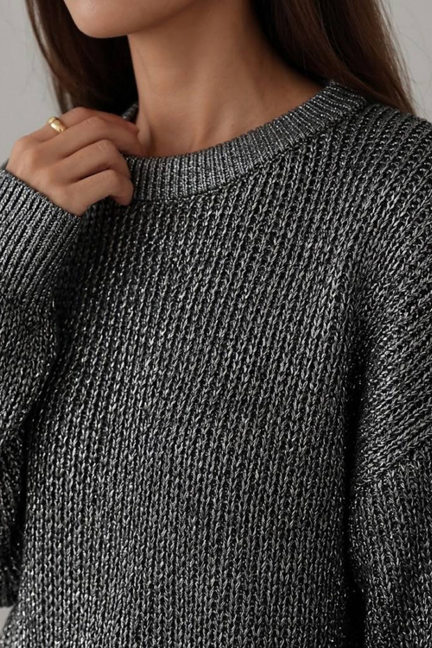 Women's Crew Neck Glittery Sweater