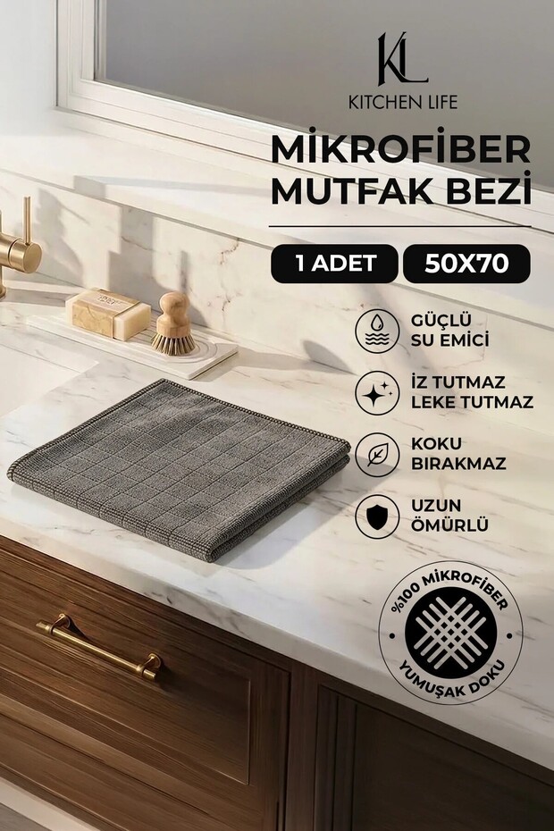 Large Size Stain-Resistant Microfiber Dust and Cleaning Cloth 50X70 cm