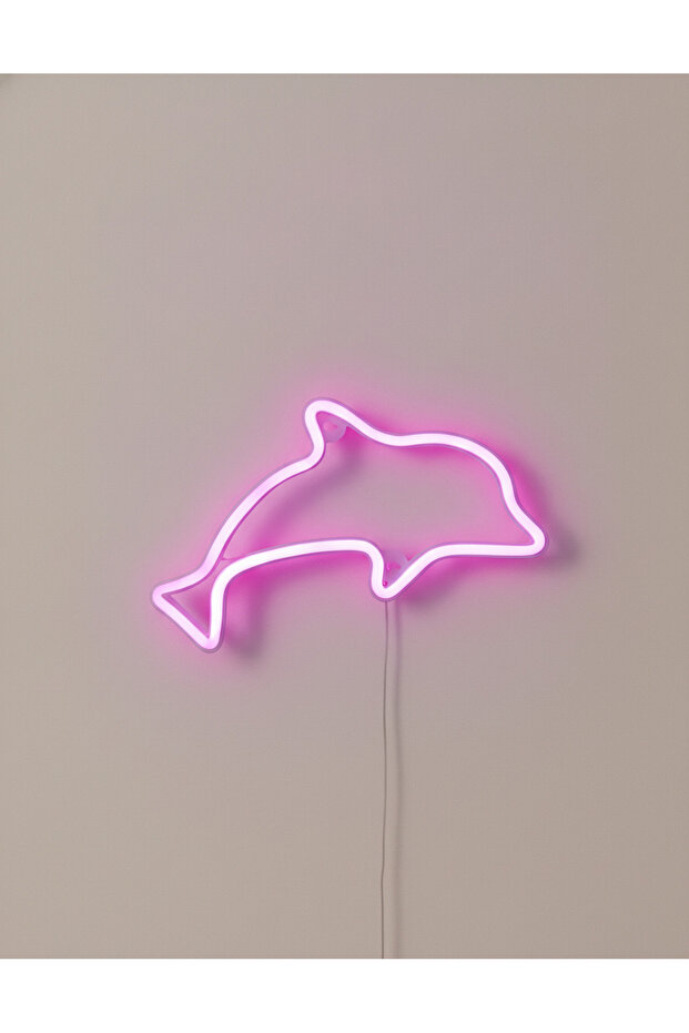 Yunus Figürlü LED Neon Duvar Tablosu | Pembe Aydınlatmalı Modern Dekor | Çocuk Odası