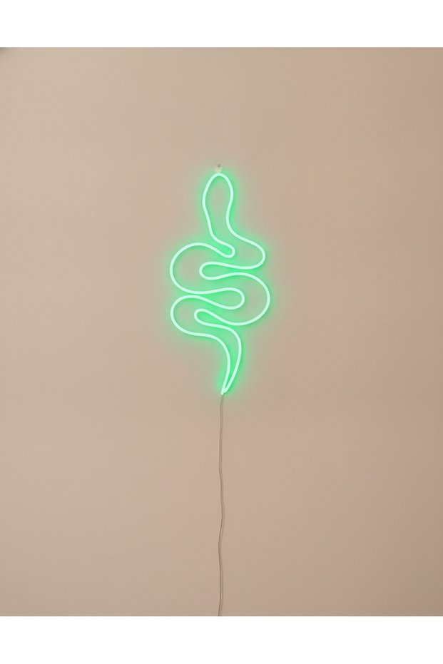 Yılan Figürlü LED Neon Duvar Tablosu | Yeşil Aydınlatmalı Modern Dekor | Salon Dekoru