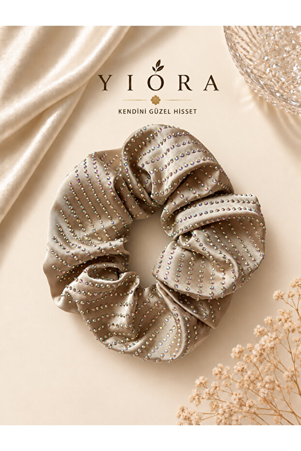 Large Size Crystal Stone Satin Bagel Hair Clip – Women's Scrunchie Elastic Hair Clip