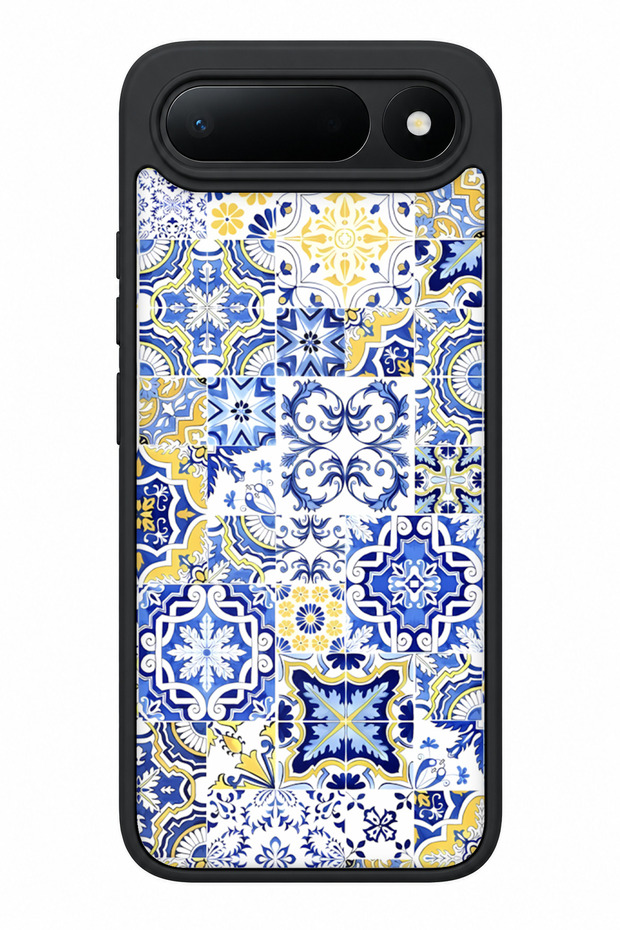Spark 50 5g Compatible Blueyellowchini Patterned Camera Protected Shockproof Case