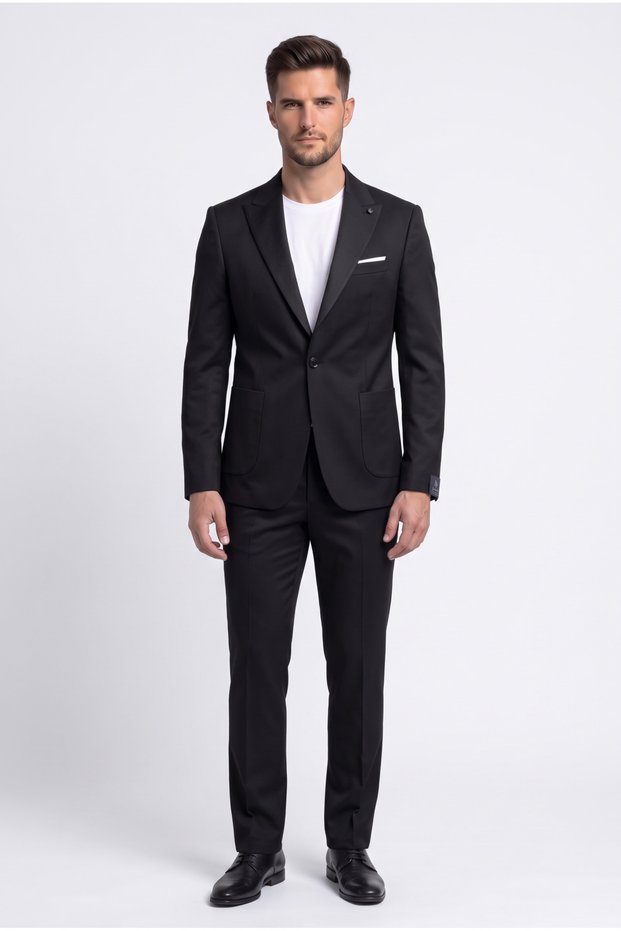 Men's Slim Fit Suit with Pocketed Jogger Pants