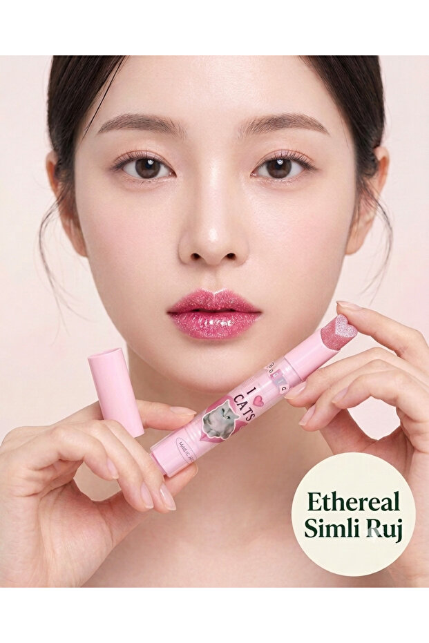 Ethereal Heart Tip Glitter Lipstick - Korean Style Glossy Finish Moisturizing Lipstick - Magi̇c Casa