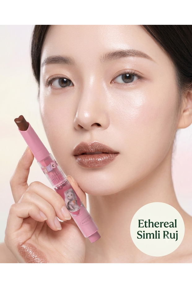 Ethereal Heart Tip Glitter Lipstick - Korean Style Glossy Finish Moisturizing Lipstick - Magi̇c Casa