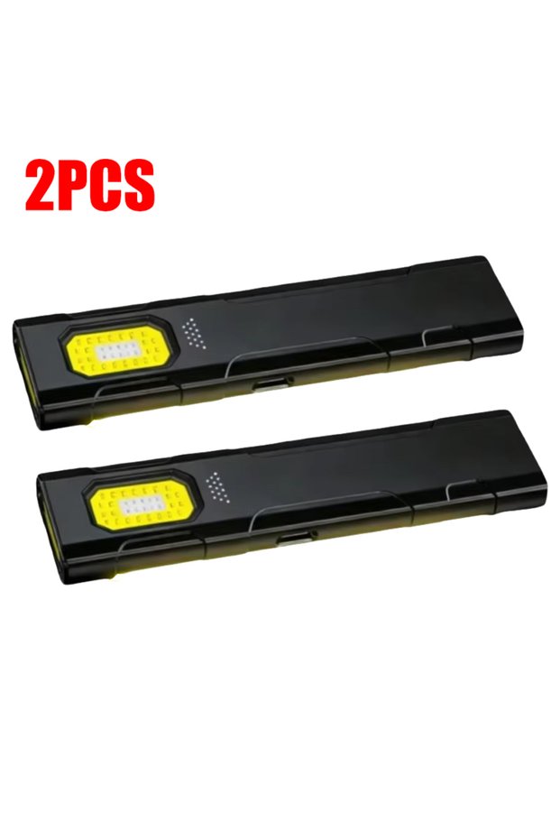 S057-2pcs Portable LED Keychain Mini Flashlight Rechargeable Work Light Safety Hammer Lamp Outdoor C