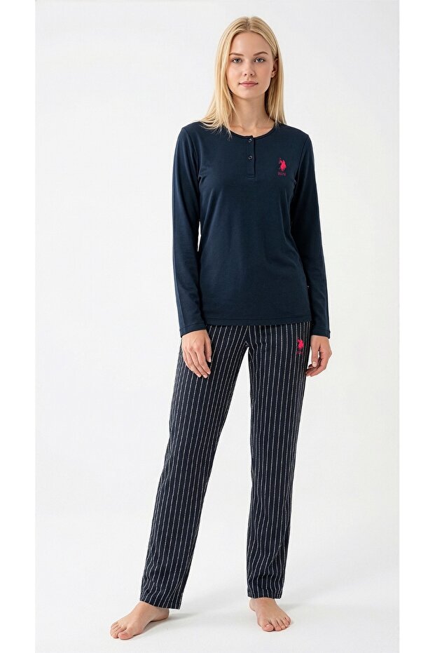 Women's Navy Blue Pajama Set