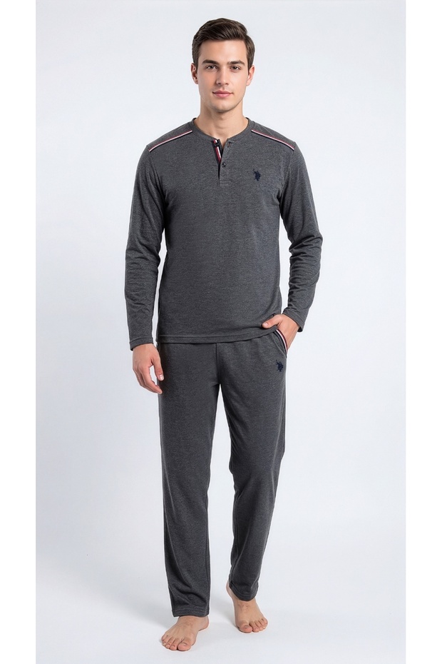 Men's Anthracite Melange Pajama Set