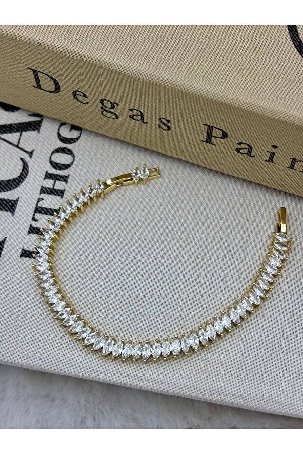 Gold Color Arpa Model Zircon Stone Waterway Bracelet Cm140