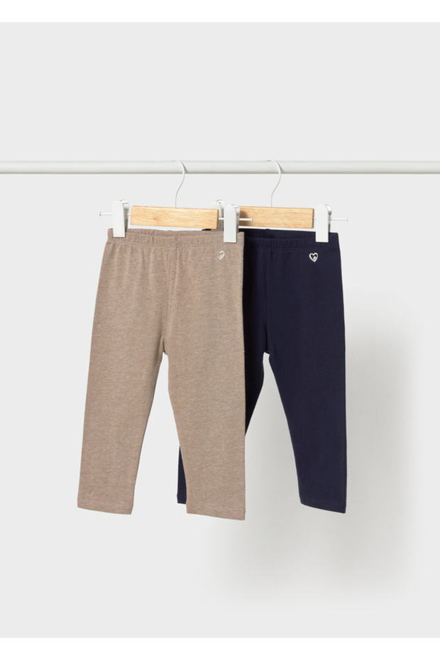 Baby Girl Basic 2-Piece Tights Navy Blue Beige 702