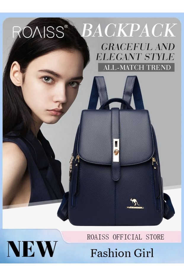 Shoulder Bag Women's Bag Trendy Fashion Soft Leather Mommy Casual Large-Capacity Backpack Fashionabl