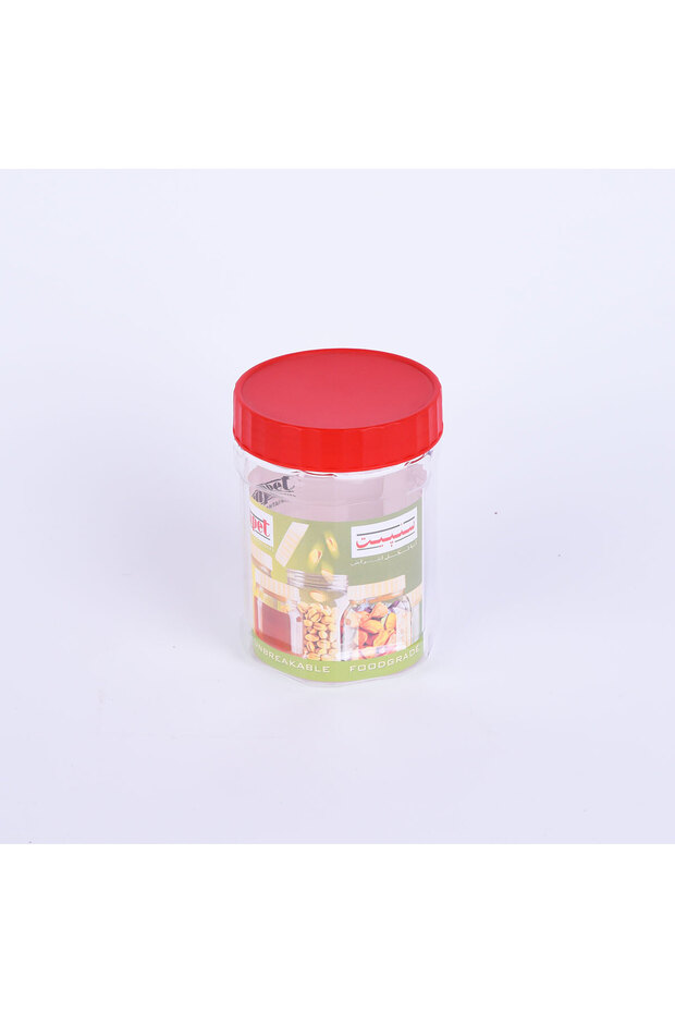 Plastic jar with red lid 400ml