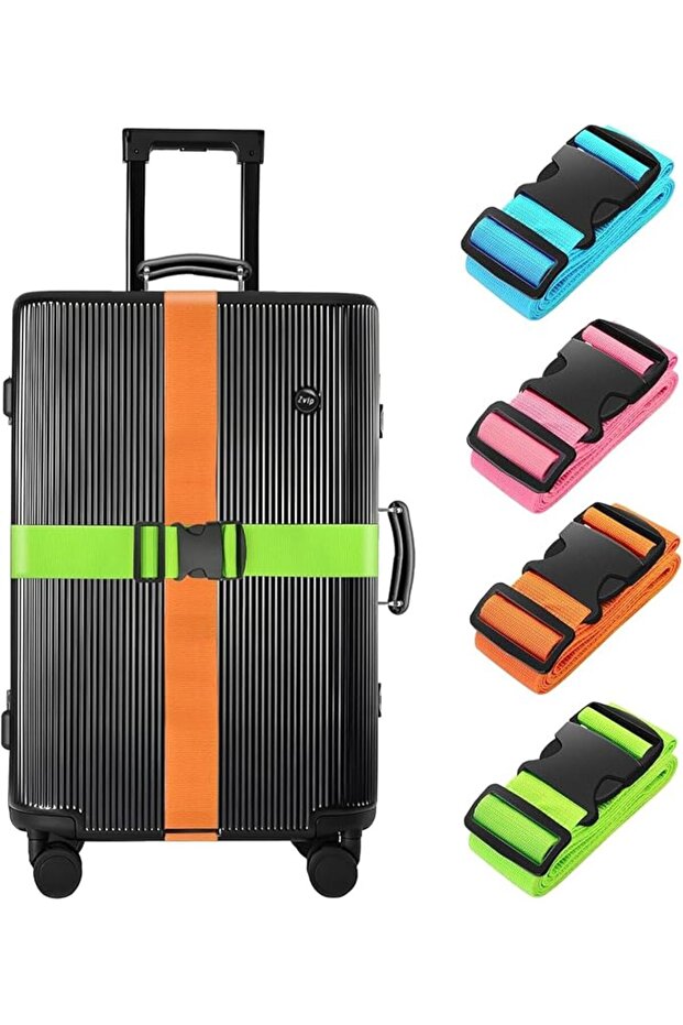 4 Pack Luggage Straps 86.6" Long Belts Keep Suitcase Secure While Traveling, TSA Approved Ad