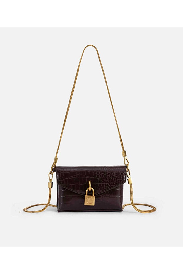 Timsah derisi görünümlü clutch