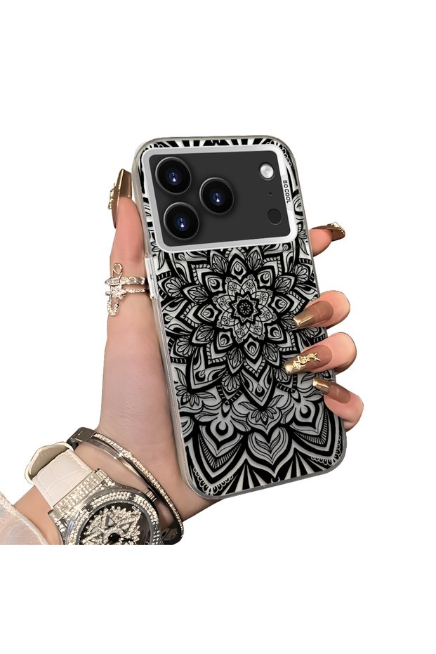 حافظة هاتف متوافقة مع iPhone 18 Pro Max مصنوعة من السيليكون بحافة صلبة وخلفية صلبة بنمط سجادة للزوجين