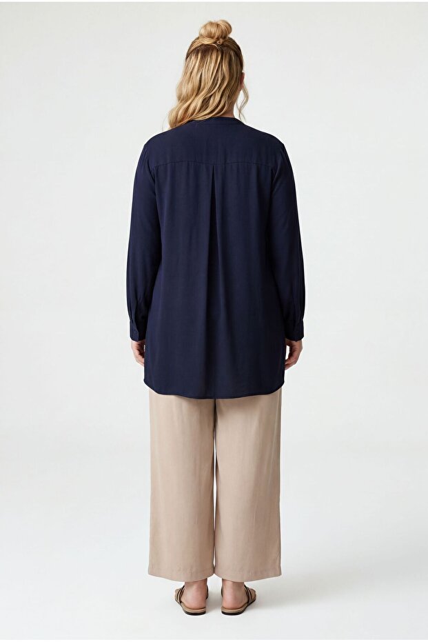 Aller detailed plus size tunic